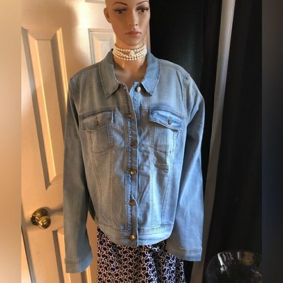Social Standard by Sanctuary, Ladies Classic Denim Jacket, Light Blue Size XXL - Picture 5 of 5